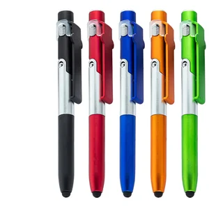Multifunctional Four-In-One Capacitive Touch Screen Mobile Phone Holder LED Foldable Light Pen Ballpoint Pen Promotional Pen
