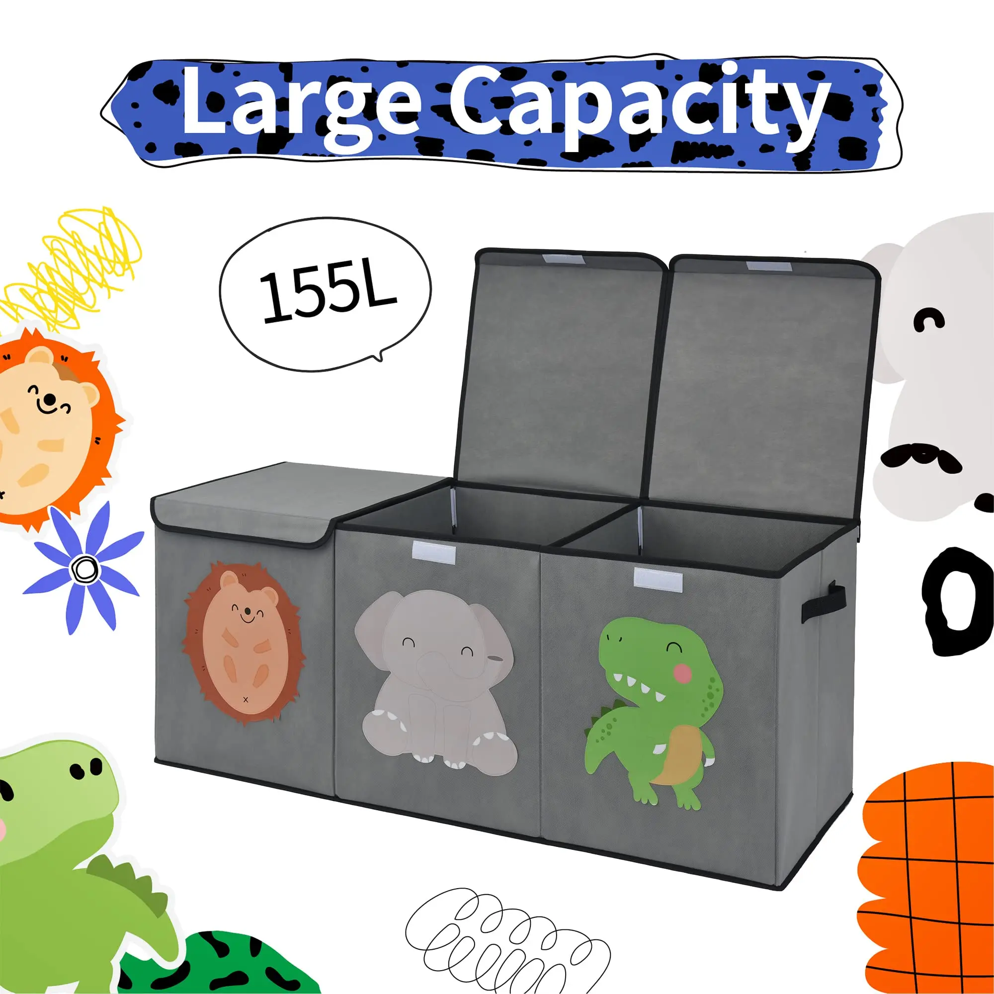 Toy Storage Bin Extra Large Toy Storage Box Gray Storage Bins With Lids