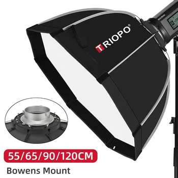 Triopo 55cm 65cm 90cm Photo Portable Bowens Mount Softbox  Octagon Umbrella Outdoor Soft Box for Godox Jinbei Strobe