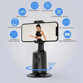 Auto Face Tracking Tripod 360 Rotation Face Body Phone Camera Mount Smart Shooting Phone Tracking Holder detail image