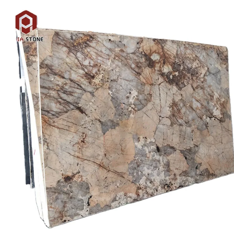 Prachtige exotische gele granieten backlightplaat voor wanden in huis, keukenaanrecht, barblad en decoratie