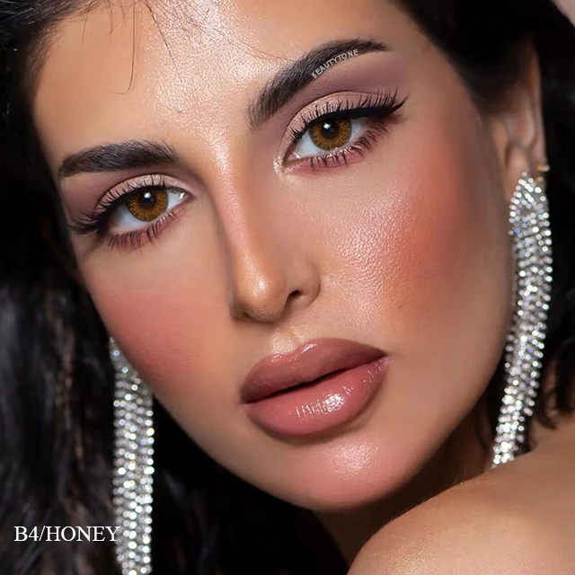 Смеси BeautyTone бирюзовый чехол темно-коричневые глаза естественный вид мягкие линзы оптовая продажа смешанные цвета цветные контакты для