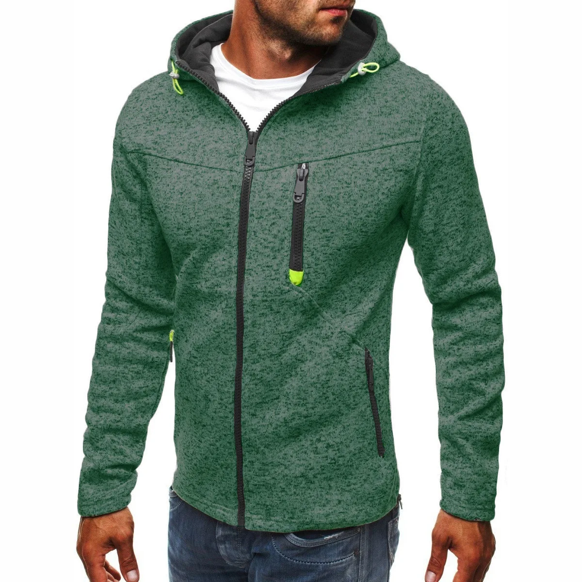 Zipped Cardigan Hoodie Men Hooded 