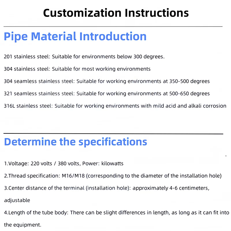 U Type Tubular Heating Element