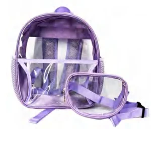 Transparent Clear School Backpack, With Water-Resistant PVC Plastic Material and Shoulder Straps