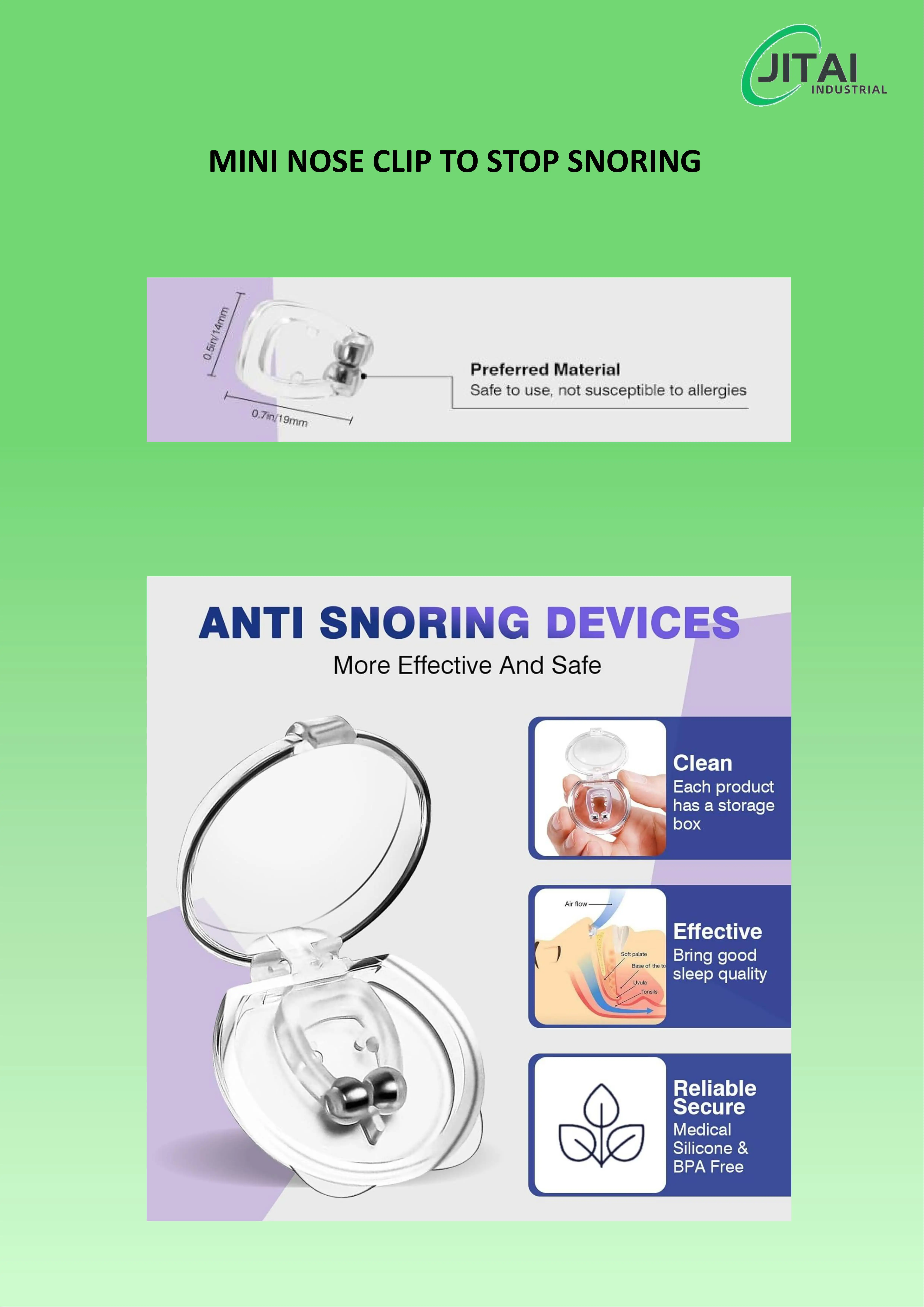 Less Snoring 4 Pack High Quality Magnetic Anti-Snoring Nose Clip Improve Sleep with ...