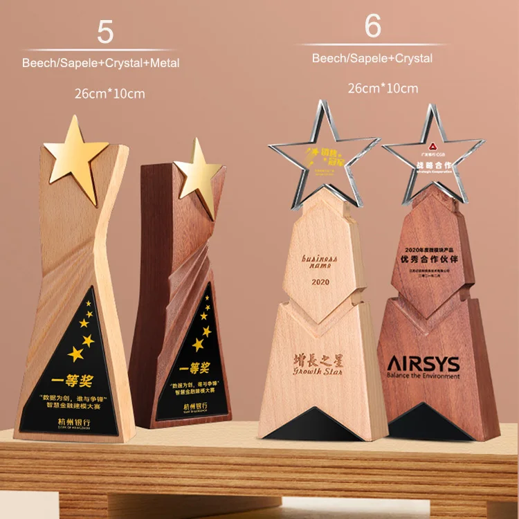 product factory professional crystal award manufacturer customize plaques awards wood-29