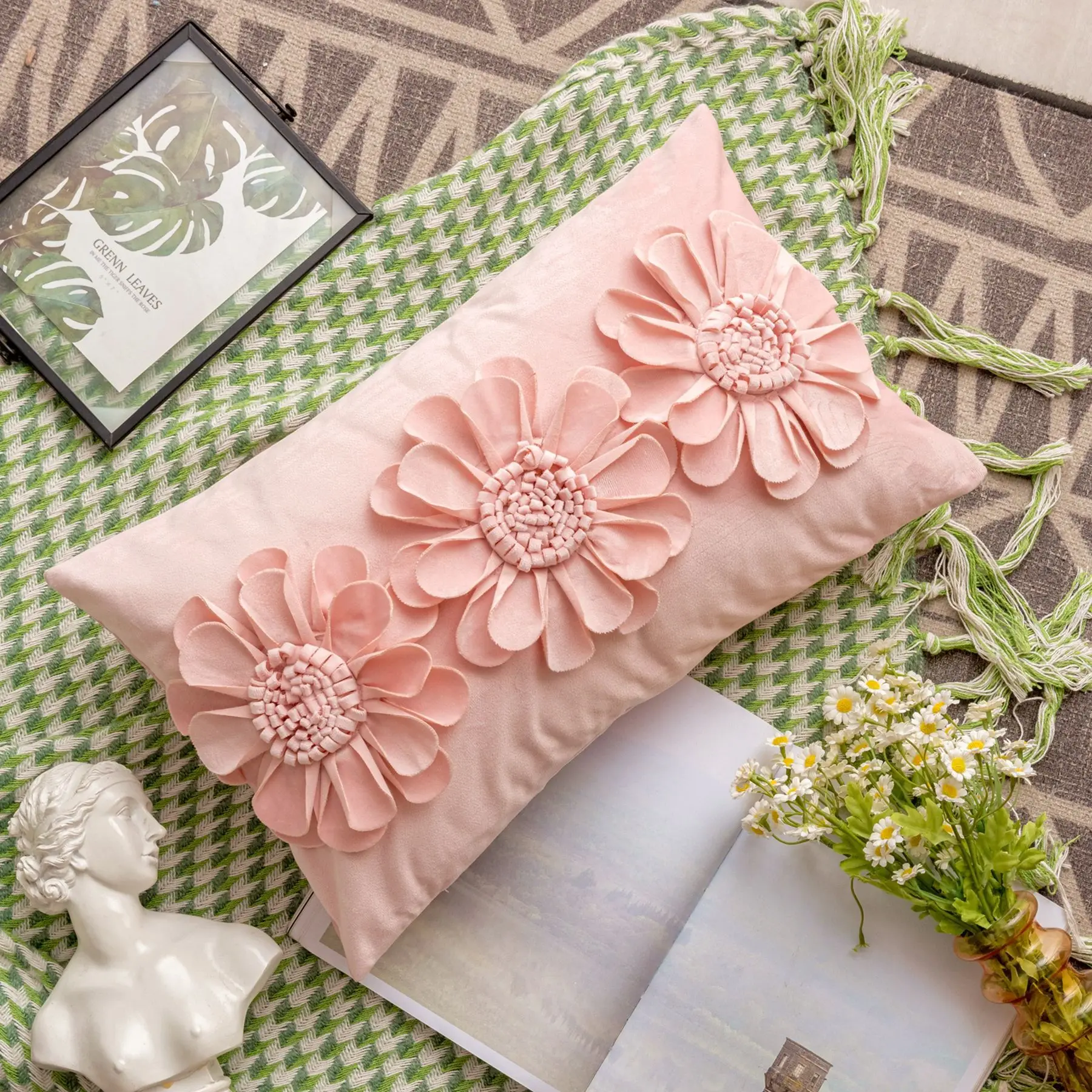 Light Luxury Pink Pillow Case Home Decor Headboard Pillow Throw Pillow