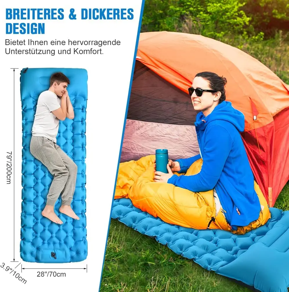 Woqi Outdoor Pad Inflatable Sleeping Pad Camping Selfinflating Mat Light Weight Tpu Nylon Air