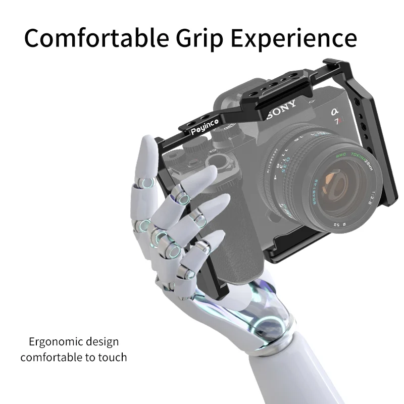 CNC Aluminum Camera Cage for Sony A7 IV/A7 III/A7 II/A7R III/A7R II/A7R V Camera Extension Frame Cold Shoe Video Rig details