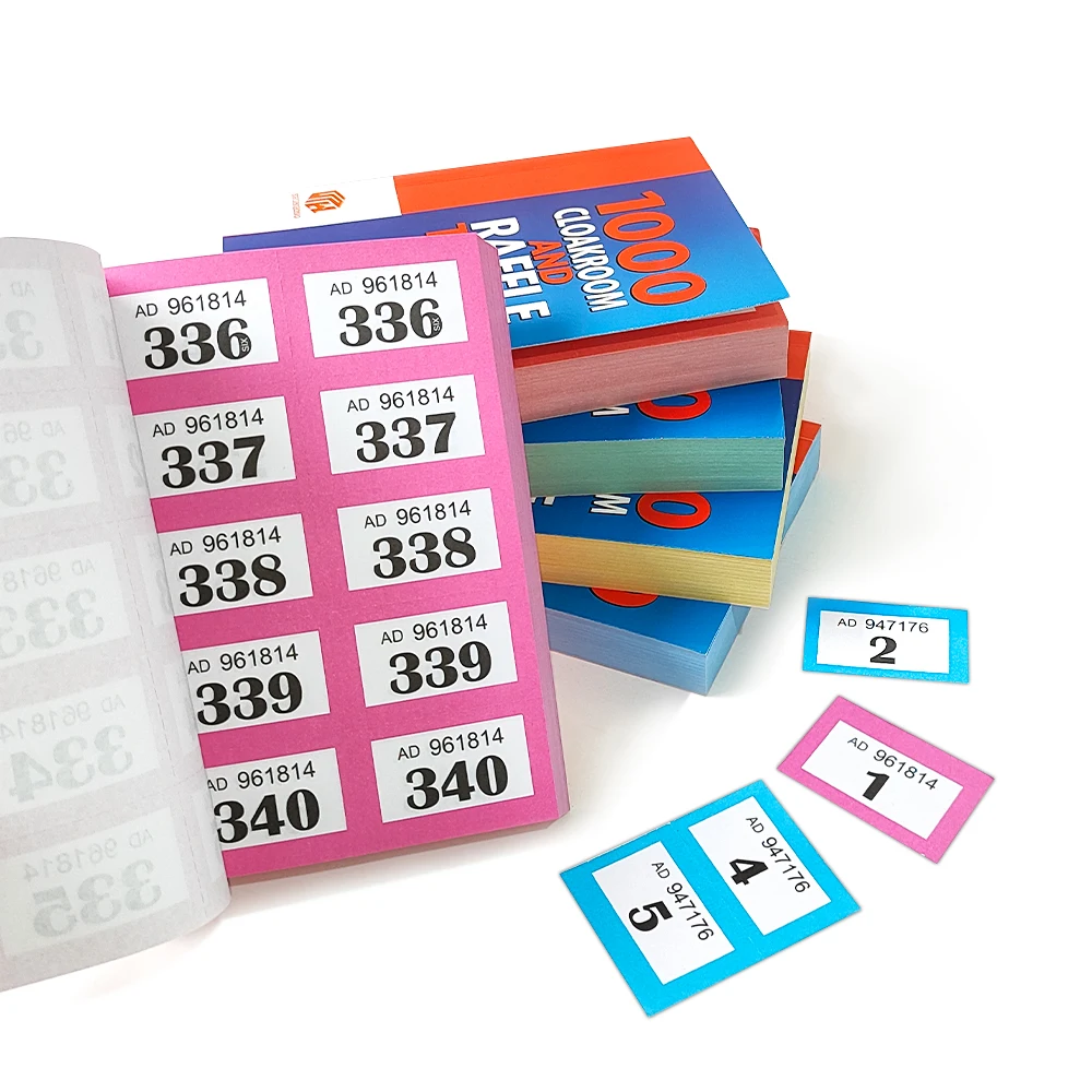 High Quality Printing Raffle Tickets and Cloakroom 1000 Numbered Custom Lucky Raffle Ticket Book
