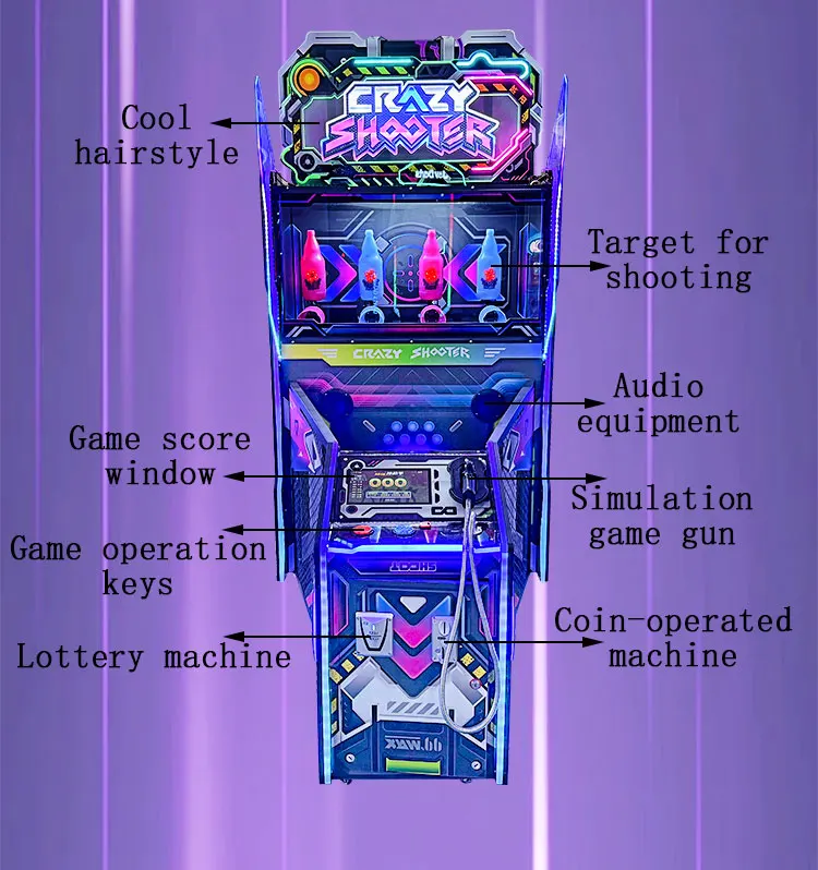 FunPark New Design Metal Arcade Game Crazy Shooter Gun Shooting Simulator Coin Operated Games details