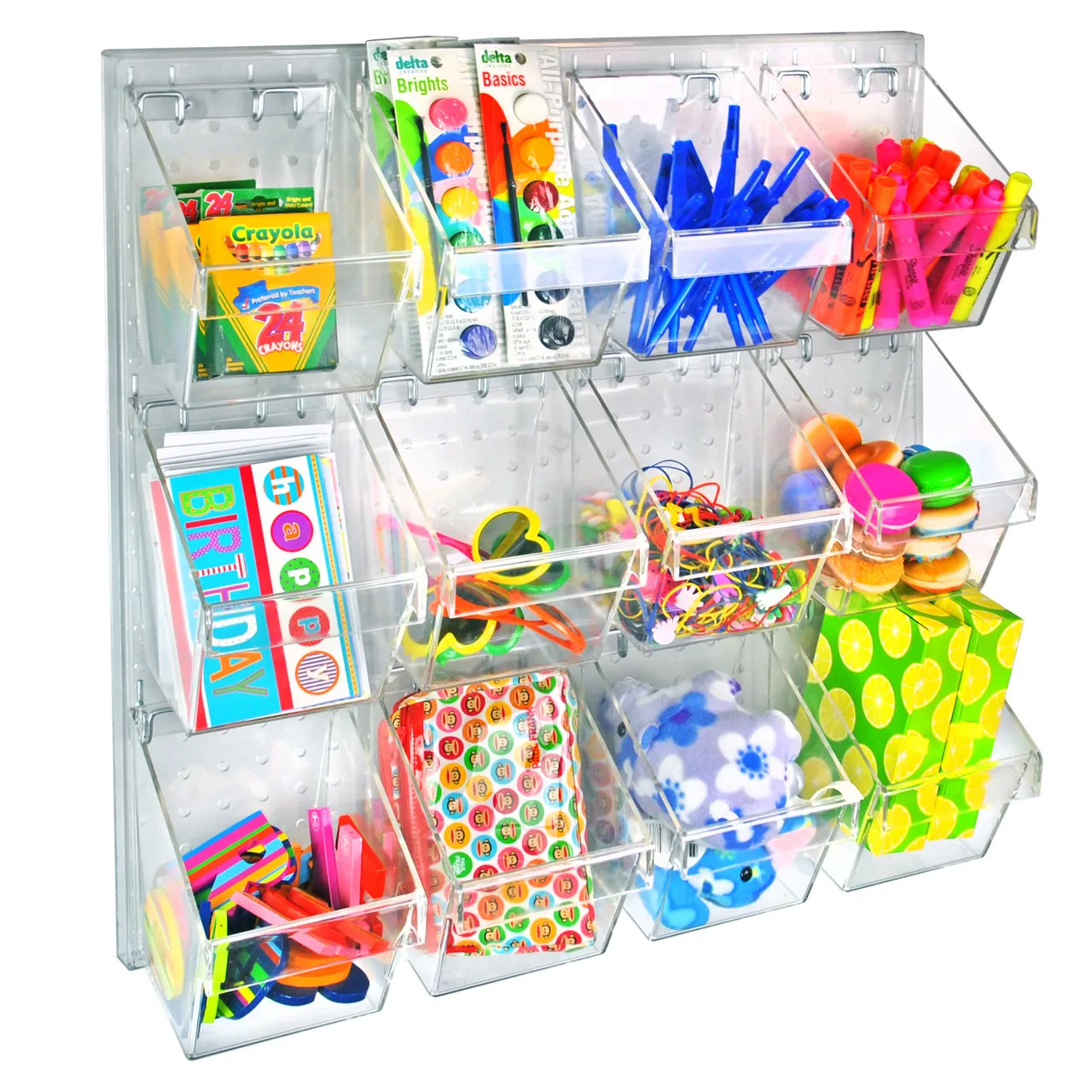 Clear Molded Gridwall Buckets 4.75inch Open Slope Lucite Peg Wall ...