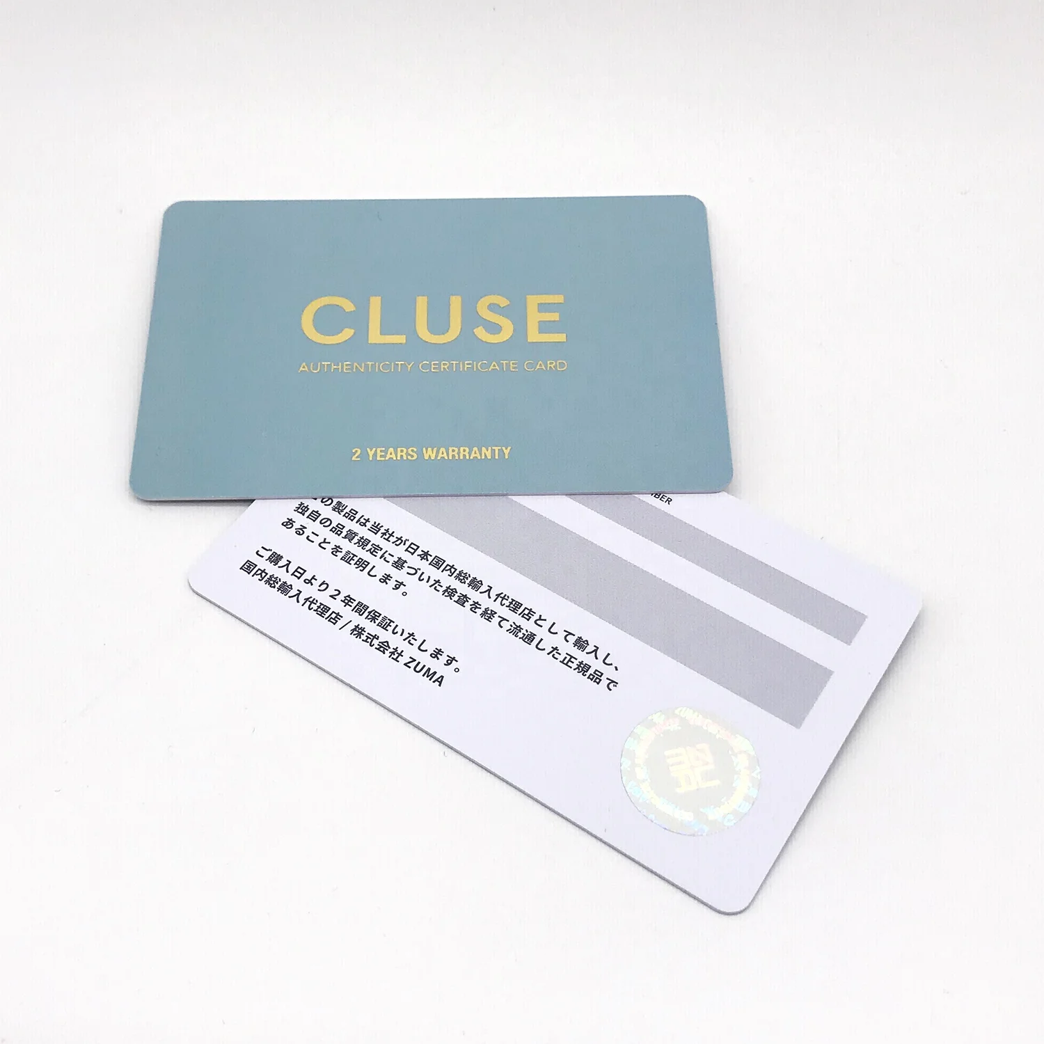 High Quality Customized PVC Authenticity Certificate Warranty Card for Luxury Jewelry / Watch