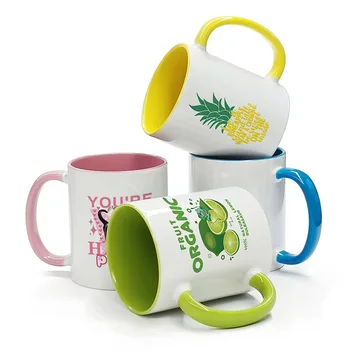 Manufacturer direct supply double color coating cup heat of sublimation transfer mugs