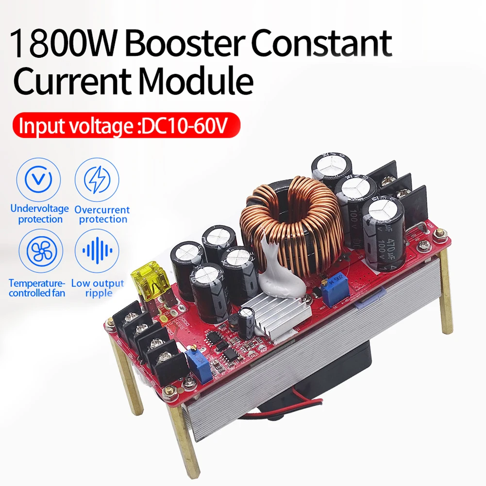 1800W DC-DC Boost Converter 10-60V to 12-90V 가변 전압 충전기