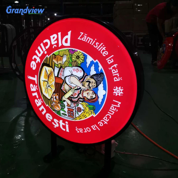 Запираемая и антикоррозийная выставочная напольная реклама наружная Водонепроницаемая алюминиевая панель рекламный щит Круглый Круг Лайтбокс