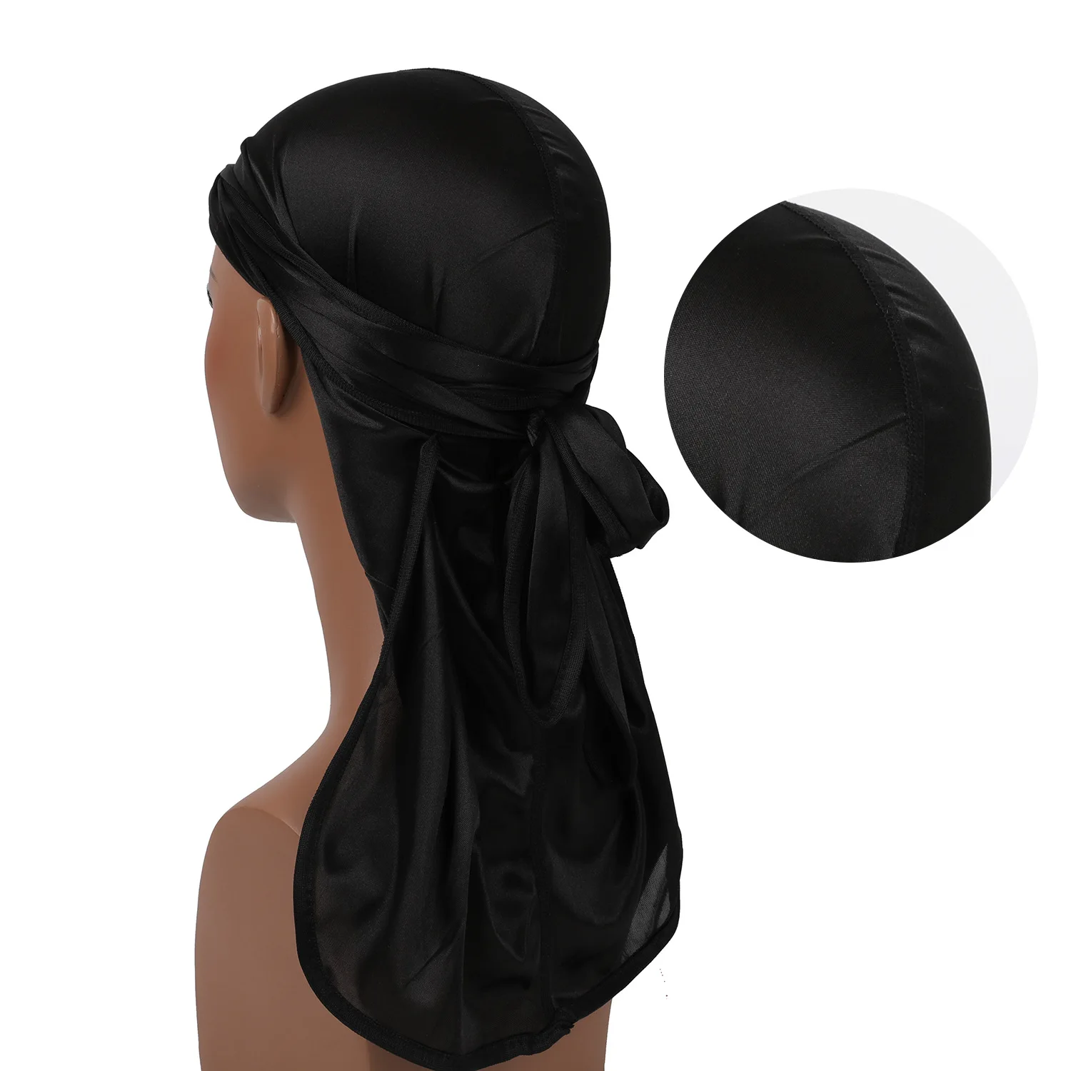 MWYS Durag de cetim sedoso e gorro conjunto de 2 peças masculino longo  envoltório de cabeça e boné de dormir feminino chapéu pirata de pano (cor:  azul royal, tamanho: tamanho serve para