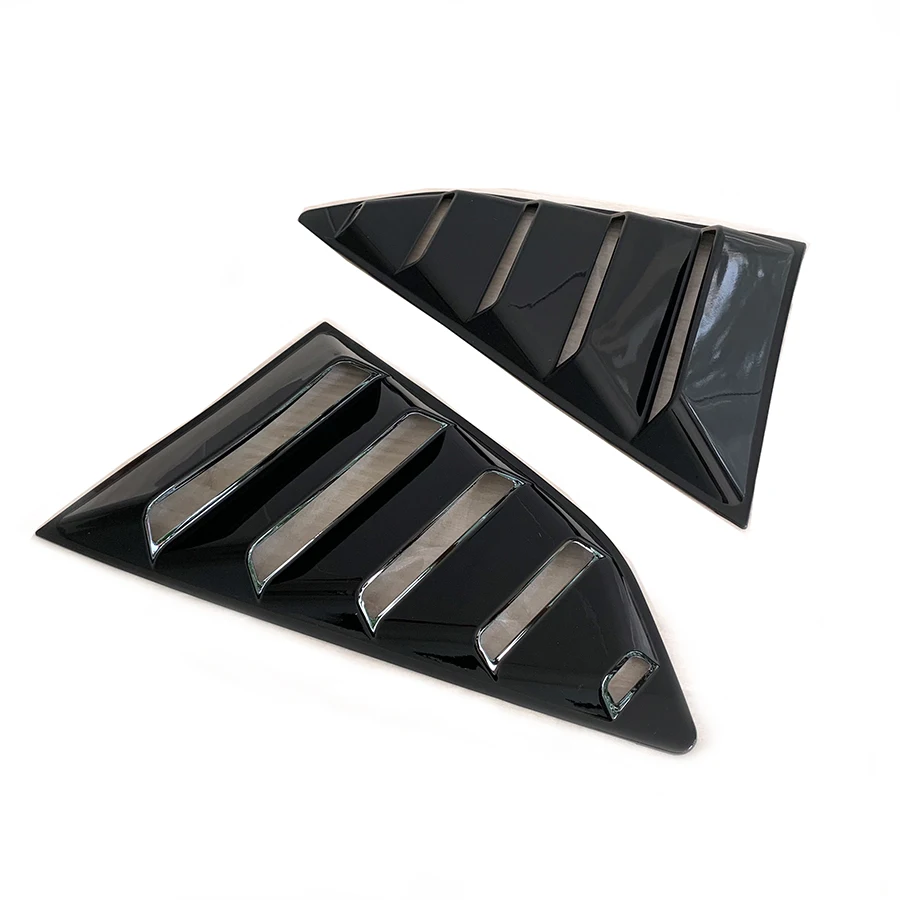 product glossy black window louvers quarter air vent cover trim fit for chevy camaro 2016   2022 2015 2017 2018 2019 2021-8