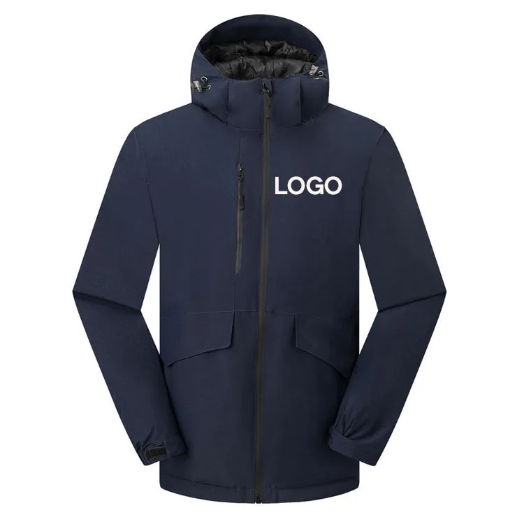 Custom Logo Waterproof Windbreaker Zipper Jacket Men's Polyester Breathable Fabric Outdoor Jacket Wi