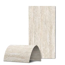 Free Samples Travertine Stone Table Texture Design Floor Wall Soft Ceramic Tile Flexible Stone Veneer Stripe