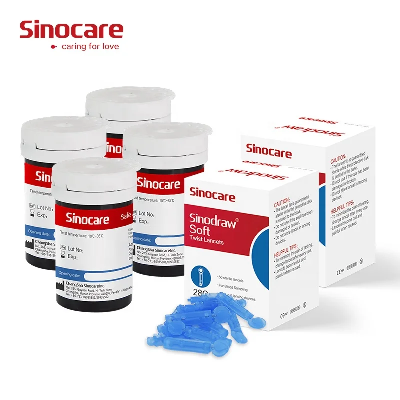Sinocare безопасная прибор для контроля уровня сахара в крови полоски Быстрая проверка тест-полоски для измерения уровня глюкозы в крови, оптовая продажа диабетические тест-полоски
