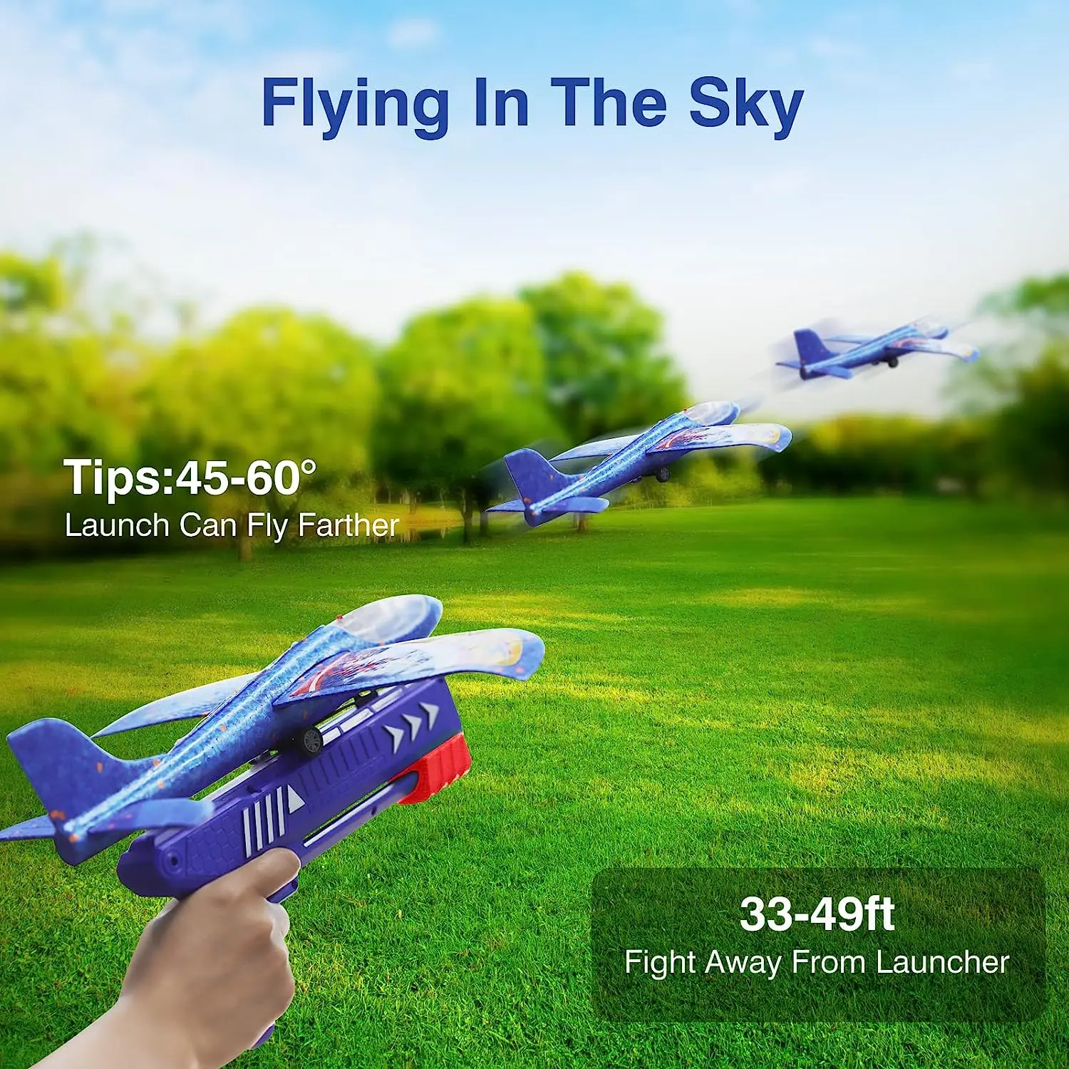 Huiye Foam Airplane Launcher Toys Flight Mode Glider Plane Kids Flying