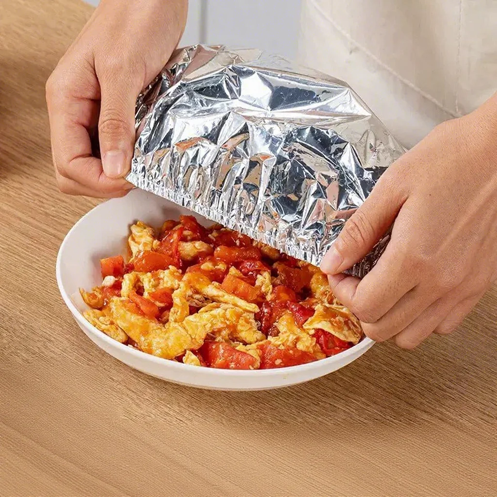 Disposable Aluminum Foil Insulated Metal Camping Food Warmer Fresh-Keeping Bowl Cover