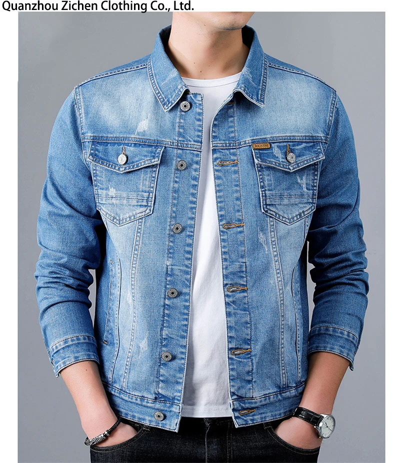 2024 Spring New Men's Casual Cotton Denim Jacket Classic Style Fashion Slim Washed Retro Blue Jeans Coat Male Brand_voghion.com