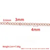 Chaîne de queue en or rose 0,6x3x4mm