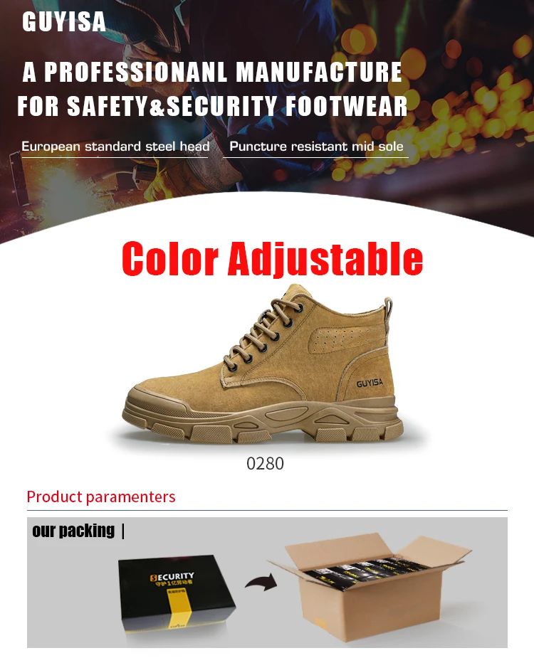GUYISA Factory Direct Selling Safety Shoes Men's Steel Toe Safety Work ...