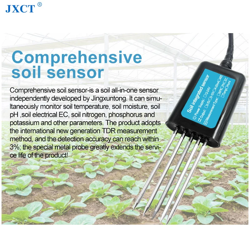 JXCT Soil PH EC NPK Temperature Moisture Sensor Promote the Growing of Crops Comprehensive Digital 7 in 1 Soil Sensor