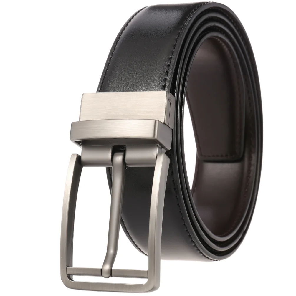 Mens Reversible Leather Belt, Dress Casual Belts for Men, One Belt Reverse  For 2 Sides