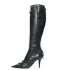 9cm black boots single