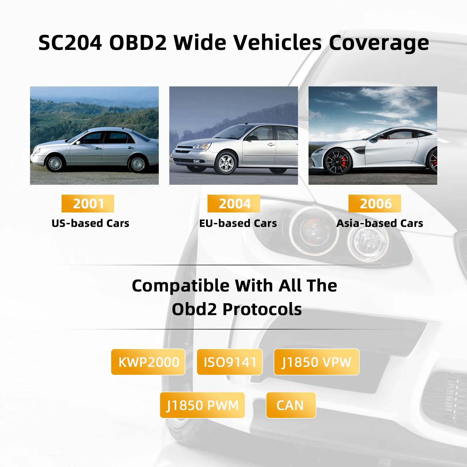 Free Online Update CGSULIT SC204 OBD 2 Car OBD Scanner Code Reader