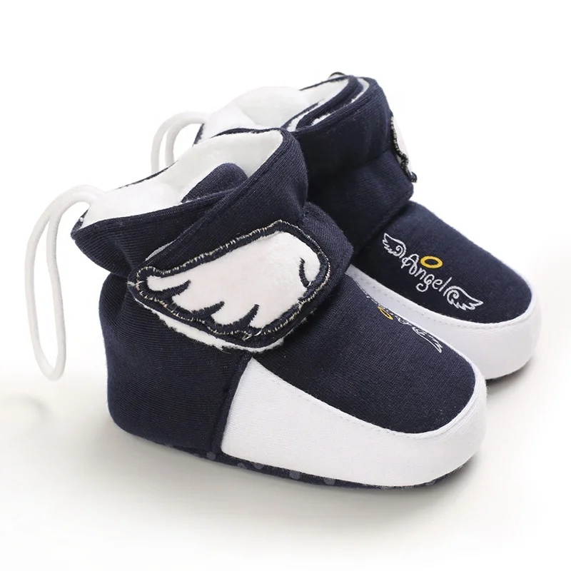 Wholesale kids Hot selling infant footwear OEM baby soft wing shoe cotton sock shoes boots