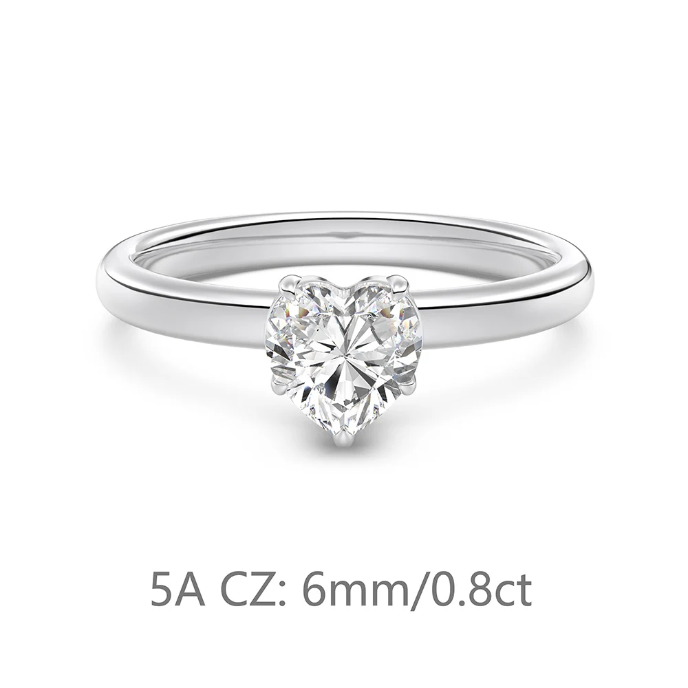 KAKODIY custom personalized 925 Sterling Silver heart-shaped Jewelry for Women ring Cubic Zirconia wedding ring detail 4