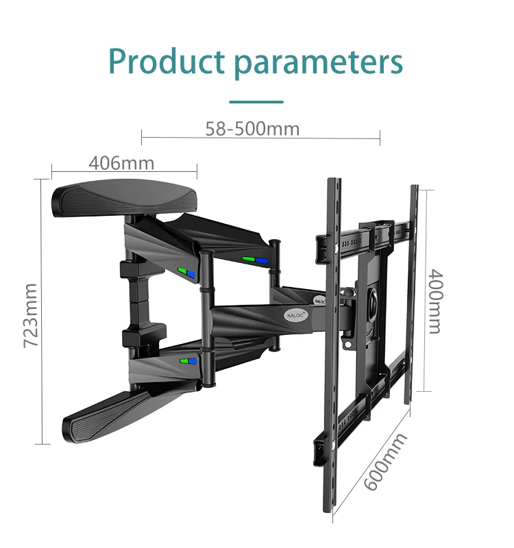 KALOC KLC-X6 Full Motion TV Wall Mount for 32-75 Inch Televisions