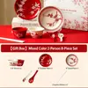 Happy eyebrows tableware, mixed color, 2-person 8-piece set, gif