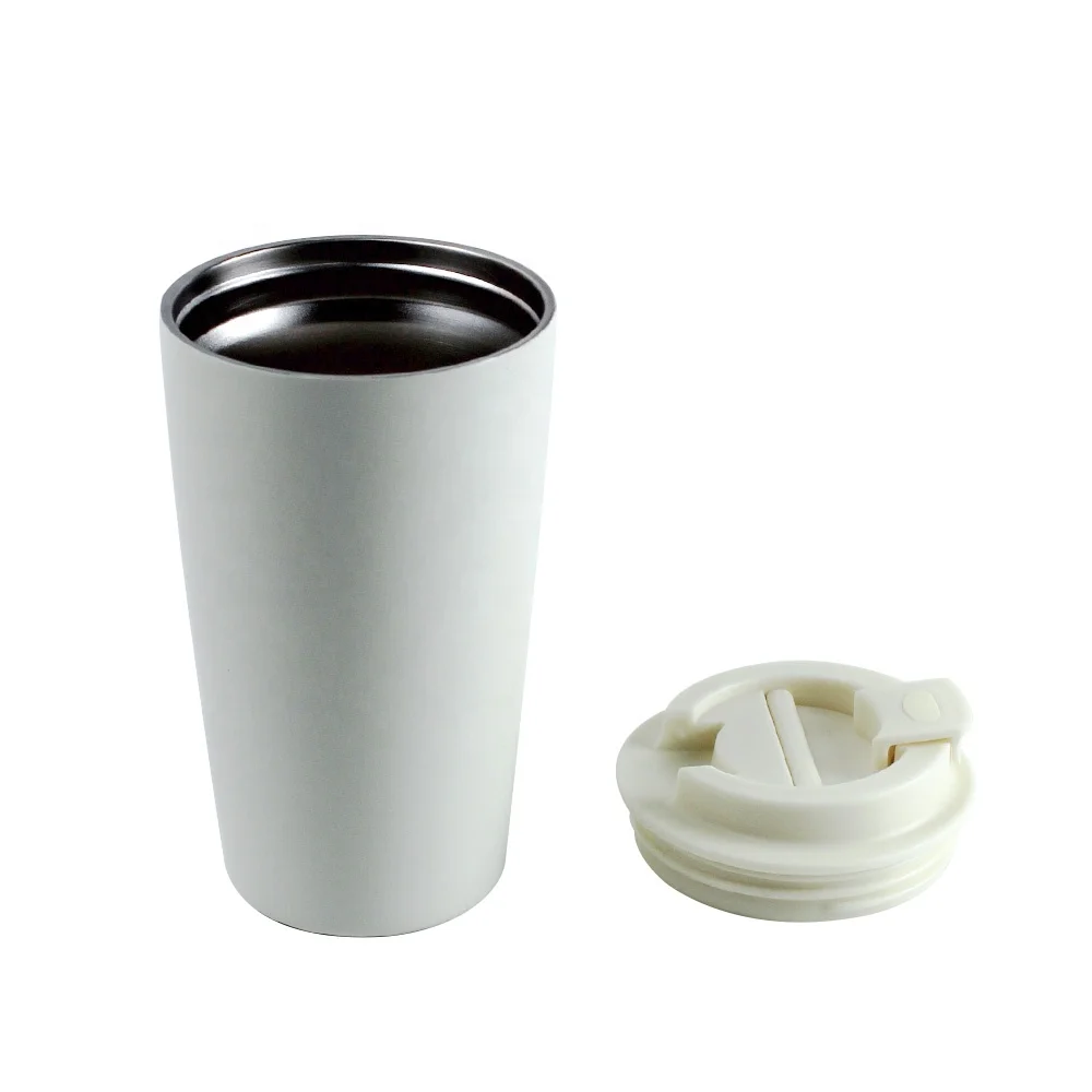 12Oz Factory Direct Powder Coated Coffee to Go Mug Matte Insulated Cup Thermo Stainless Steel Vacuum Tumbler With Custom Logo