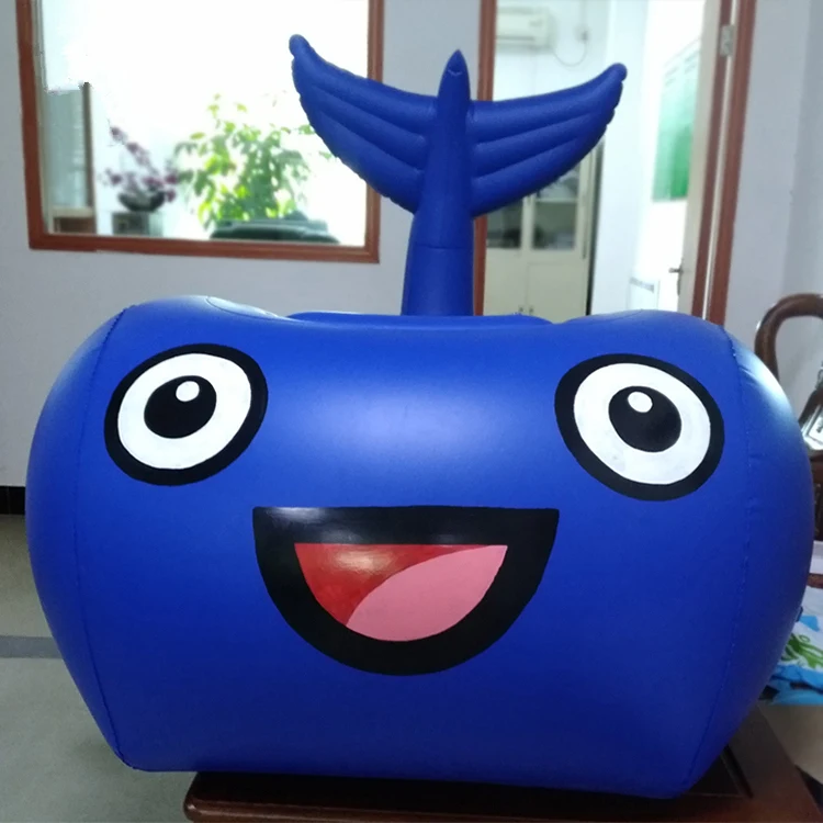 High Speed Customized Inflatable Float Whale Thickness 0.25mm Blue Fish Pool Water Is Land for Water Pool