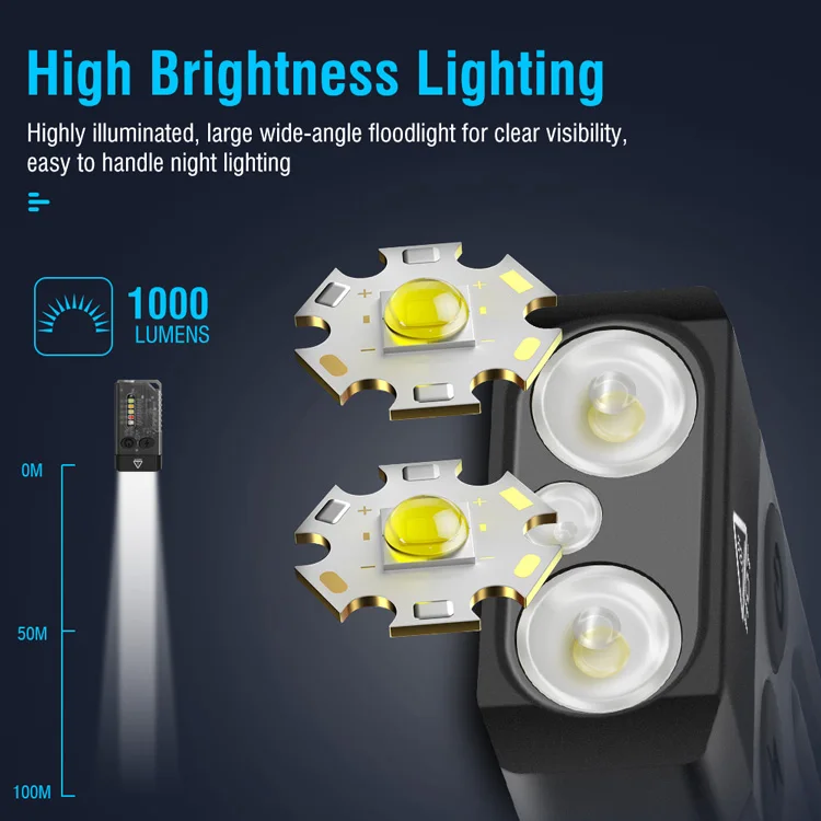 Boruit 2024  V10 Small Powerful Flashlight 365UV Light Mini Flashlight12 Modes Multifunctional Flashlight With Beeping