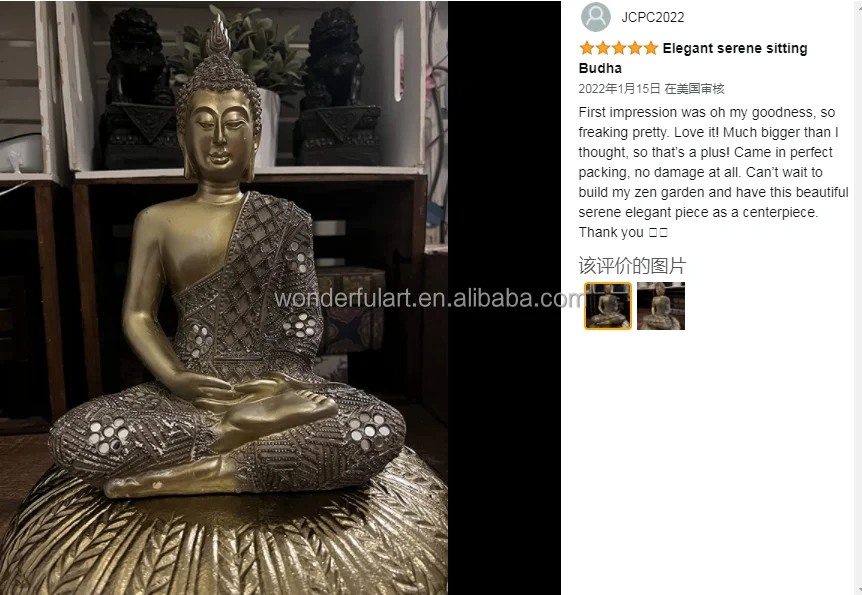 2022 Hot Zen Garden Buddha Statue Fengshui sitting Gods figurine Home decoration Resin Buda sculpture for home and house decor