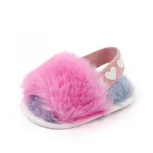 Hot Selling  Plush Slippers  Warm Comfy Baby Sneaker Winter Plush Fluffy Kids Shoes Winter Plush Children's Slipper