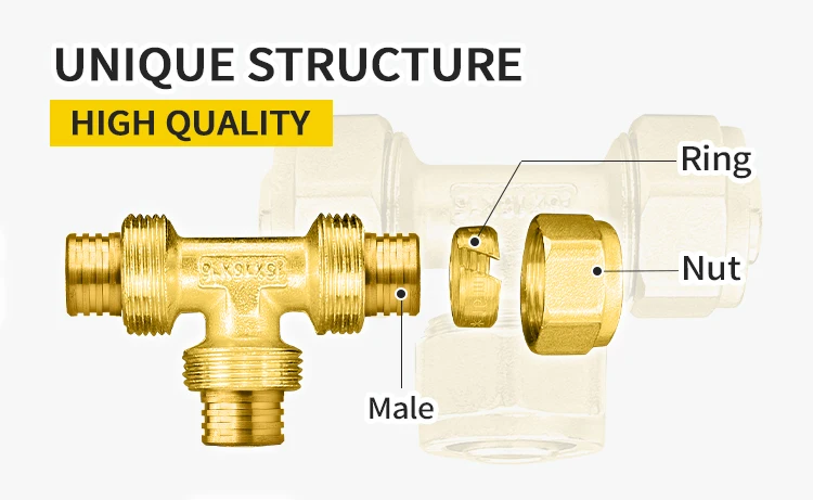 Tubomart OEM Brass Compression Pipe Fittings - Durable & Versatile