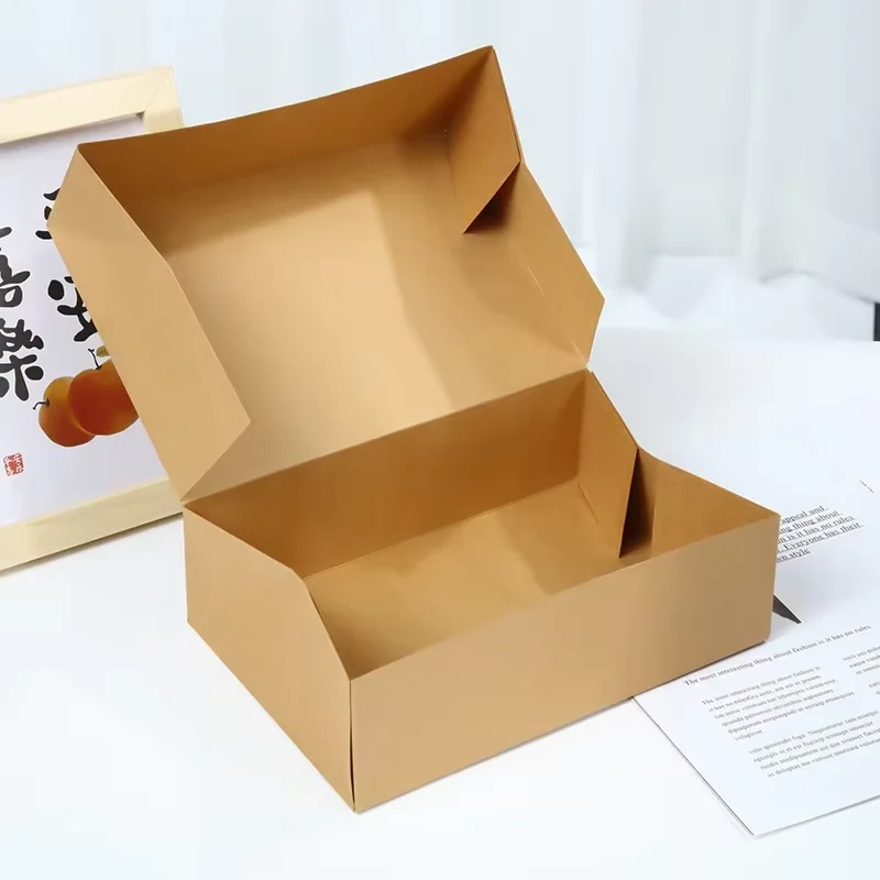 Custom Design Paper Cardboard Box Package Four Six Corner Glued Foldable Paper Cake Box