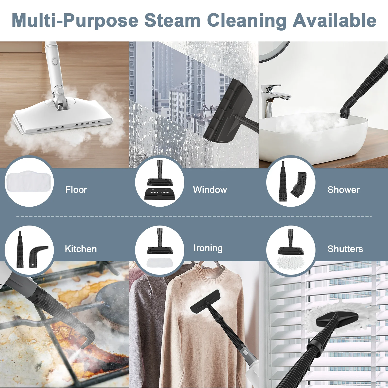 Teendow Most Popular Household Multi-Function Handheld Electric Steam Mop Cleaner Living Room Bedroom Steam Mop