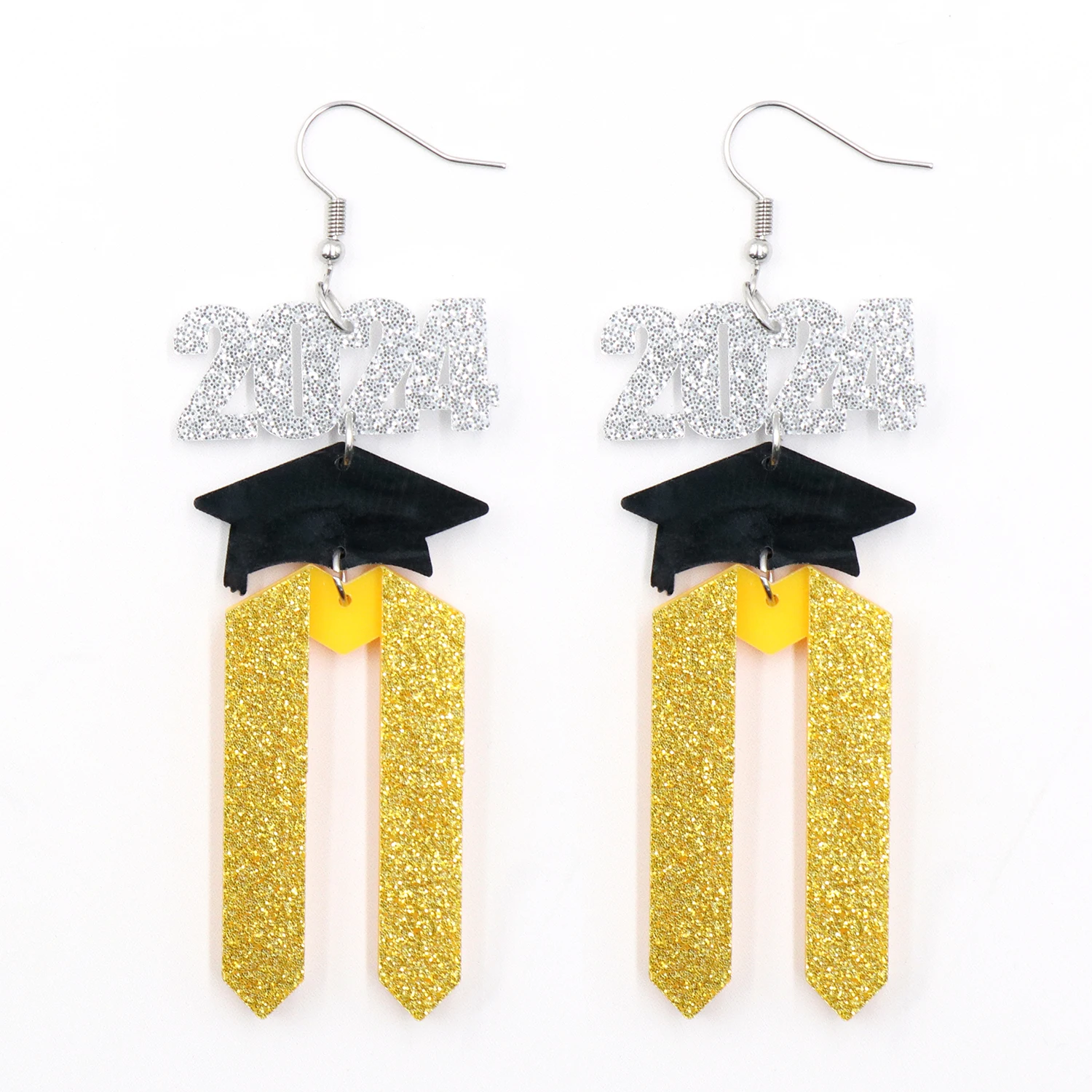 YYXER2414 2024 Graduation Season Popular Unisex PhD Hat High-End Acrylic Student Earrings Cute Drop Earrings Wedding Party Gift