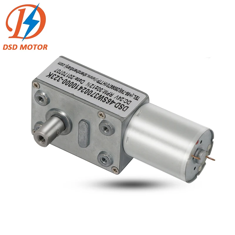 High torque low rpm small Micro electric worm gearbox motor drive 6v 12v 24v 370 brushless bldc worm gear dc motor