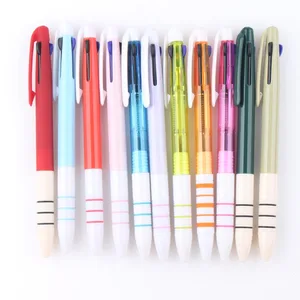 Best Top Selling Three Ink Refill Color Plastic  Ballpoint Pen with Custom Logo Printing for School Office